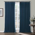 thumbnail image 1 of TWOPAGES Light Blocking Curtain Pinch Pleat Drape for Living Room, 1 Panel, 52"x84", Navy, 1 of 6