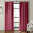 thumbnail image 1 of TWOPAGES Velvet Light Filtering Drape Pinch Pleated Curtain for Bedroom, 1 Panel, 52"x96", Red, 1 of 6