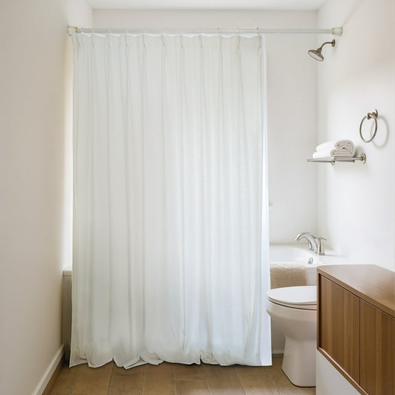 TWOPAGES White Water Proof 36"x72" Double Layer 2 in 1(Pinch Pleat and Grommet)Shower Curtain, 1 Panel