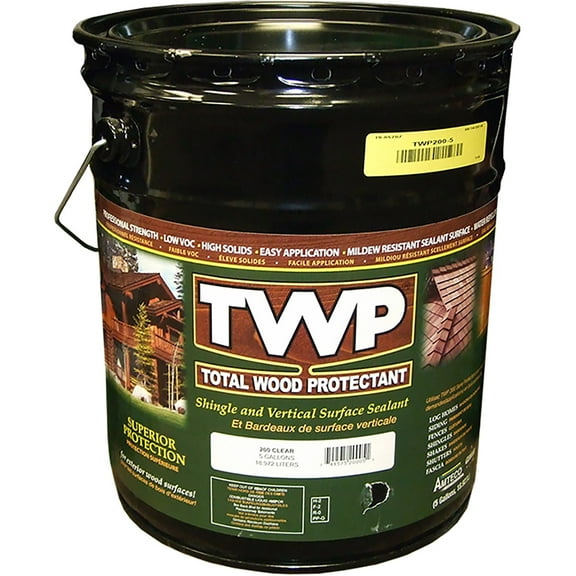 TWP 200 Clear Shake and Shingle Sealant - Professional Strength, Deep Penetrating Wood Protectant, UV & Water Resistant, Easy Apply - 5 Gallon