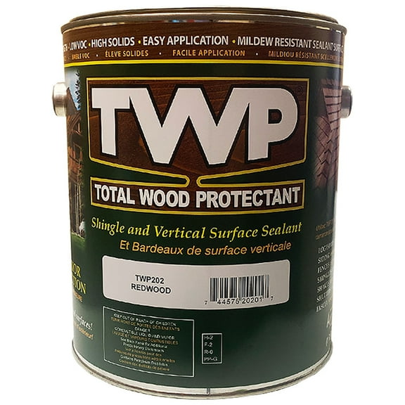 TWP 202 Redwood Shake and Shingle Sealant - Professional Strength, Deep Penetrating Wood Protectant, UV & Water Resistant, Easy Apply - 1 Gallon