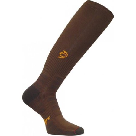 TWS 1000 Patented Graduated Compression Extra Cushion OTC Socks, Brown - Medium