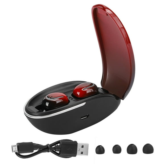 TWS 5.0 Wireless Bluetooth Earphones Sports Waterproof Noise Reduction Headsets for BusinessGradient Red