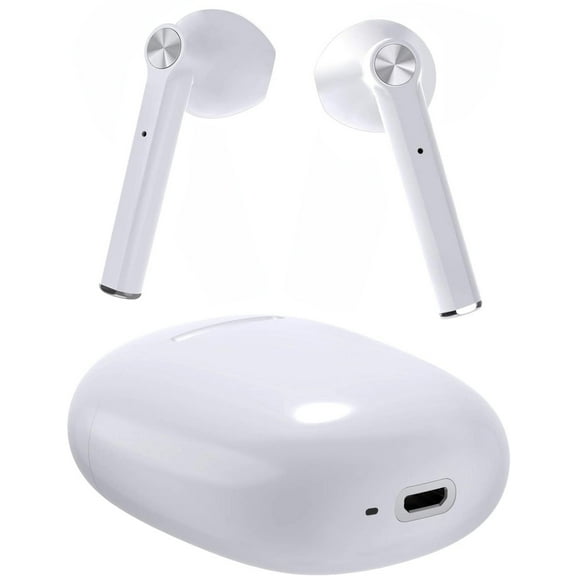 TWS Bluetooth Earphones True Wireless Stereo Earbuds w Mic White K4D for OnePlus 8, 7T, 9, Nord N200 5G N100 N10 5G, Pro, 5G McLaren, 7 Pro, 8T Plus, UW - Orbic Magic 5G - Razer Phone 2