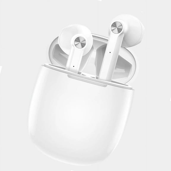 TWS Bluetooth Earphones True Wireless Stereo Earbuds w Mic White Q6K for Microsoft Surface Pro 7 (12.3) 4 3 2 Go 3 (10.5) (10") 10.8 - Motorola One, Moto Z4 Z3 Play Z2 Play Force Z Force Droid