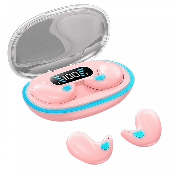 X55 Waterproof Earphones with HD Call Built-in Mic for Work Office Hidden Stereo Wireless Sleeping Earbuds-Orange