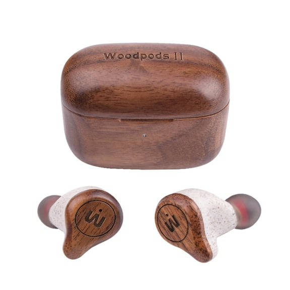 TWS Bluetooth Wooden Designed Earphones with USB Charging Case