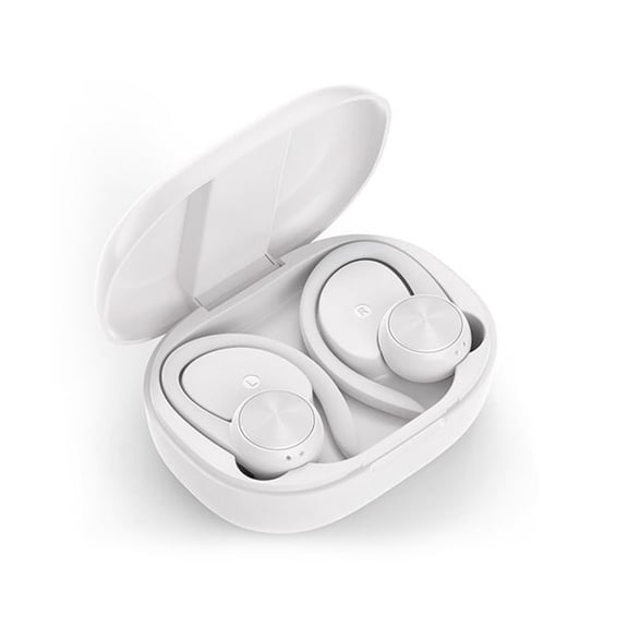Wireless Earbuds with Earhooks – Bluetooth Earbuds with Stereo Bass Sound – 60Hrs Playback LED Display – Noise Canceling Earbuds – Headphones Waterproof for Workout Sport Laptop TV Phone