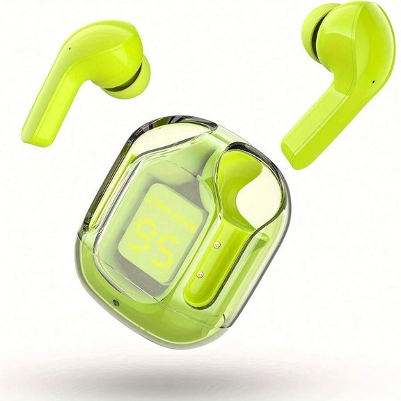 TWS Wireless Earbuds Transparent Fashion ENC Noise Canceling Wireless Headset Clear Voice Calls USB Charging for All Mobile Phones with Cleaning Pen