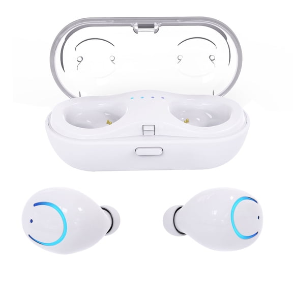 TWS Wireless Stereo Earbuds, Lightweight, Snug and Comfortable Design, Widely compatible, Includes A Charging Pod(White)