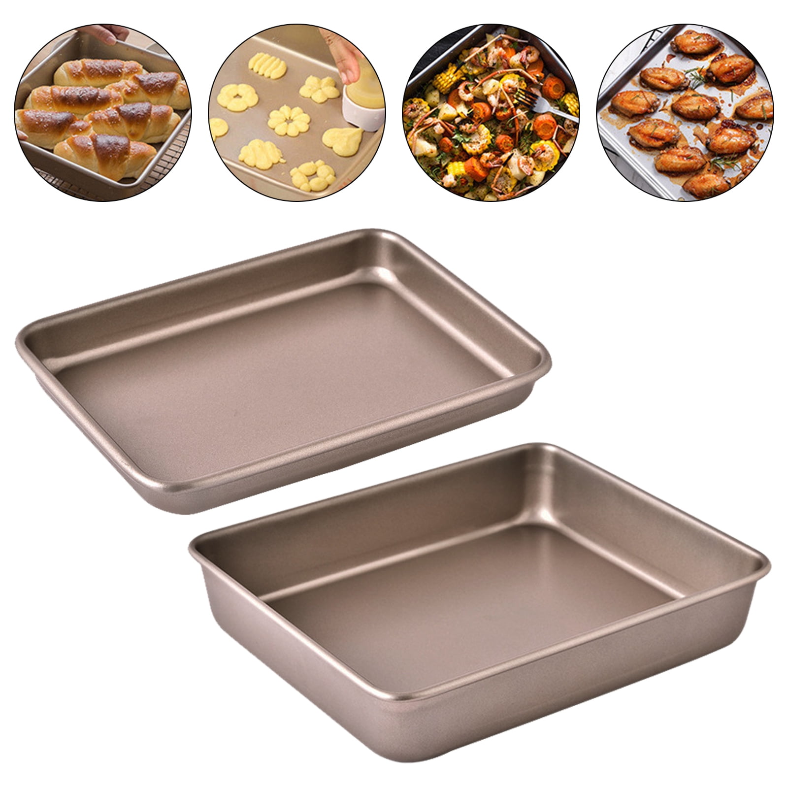 9X11 Baking Pans Set, 2Pcs Small Cookie Sheets for Baking 11X9 Inch Mini  Baking