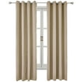 thumbnail image 1 of TWSOUL Grommet Blackout Curtains Thermal Insulated Room Darkening Drapes for Bedroom Living Room 42x84 inch Beige 2 Panels, 1 of 11