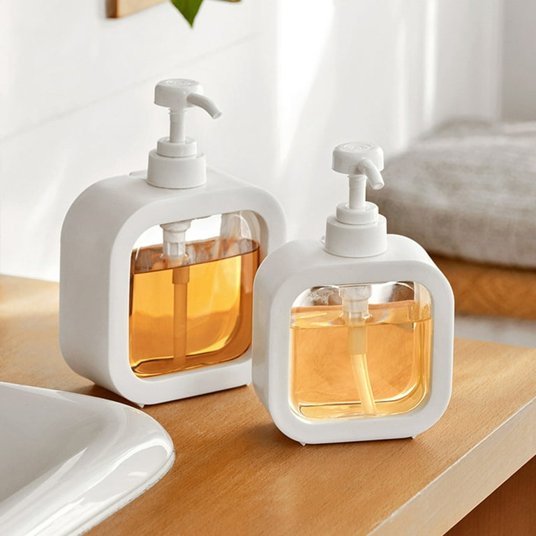 TWSOUL Soap Dispensers, 300/500 ML Square Transparent Soap & Lotion Pump  Dispenser for Shampoo, Hand Soap, Dish Soap, Essential Oil 