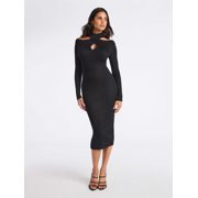 Sofia by Sofia Vergara Women's and Women's Plus Size Twist Front Sweater Dress, Mid Calf Length, Sizes XS-4X