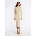 thumbnail image 1 of Sofia by Sofia Vergara Women's and Women's Plus Size Twist Front Sweater Dress, Mid Calf Length, Sizes XS-4X, 1 of 4