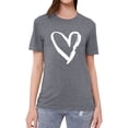 thumbnail image 1 of TWY Women Heart Graphic Print Tees Couples Style Short Sleeves T-Shirt, 1 of 6