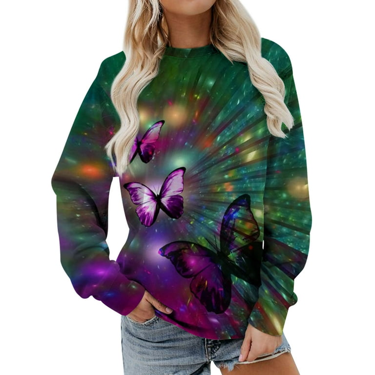 Cloud butterfly crewneck top