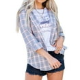 thumbnail image 1 of TWY Women Plaid Print Shirt Button Hoodie Pockets Outwear, 1 of 4