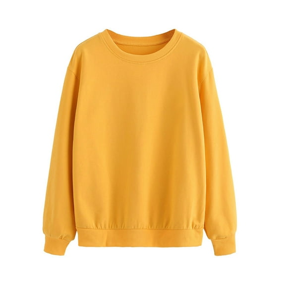 TWY Women Solid Color Crew Neck Raglan Long Sleeve Sweatshirt