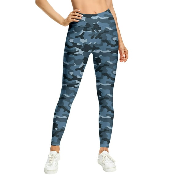 TWZH Women Camo 3D Print High Waisted Tummy Control Butt Lifting Yoga Legging