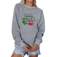 thumbnail image 1 of TWZH Women Christmas Vibes Colorful Lights Socks Cups Printed Sweatshirts Tops, 1 of 6