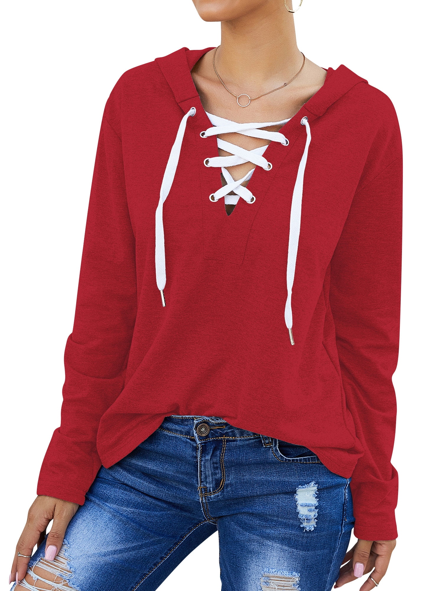 dDdDdDd　BIG DRAWSTRING LONG-SLEEVE T Amazon.com: Loxdonz Girls Plain Long Sleeve Scoop Neck T