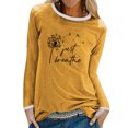 thumbnail image 1 of TWZH Women Just Breathe Dandelion Print Long Sleeve Shirt, 1 of 5