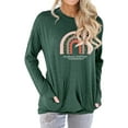 thumbnail image 1 of TWZH Women Kindness Matters Rainbow Stars Dots Printed Pocket Sweatshirts Tops, 1 of 6