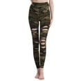 thumbnail image 1 of TWZH Women Leopard Camouflage Snake Print Sports Leggings Ripped Yoga Pants Bottoms, 1 of 5