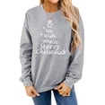 thumbnail image 1 of TWZH Women Long Sleeve We Wish You A Merry Christmas Print Sweatshirt Tops, 1 of 7