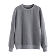 thumbnail image 1 of TWZH Women Solid Color Crew Neck Long Sleeves Sweatshirt, 1 of 2