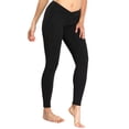 thumbnail image 1 of TWZH Women Solid Color Cross Waist Hip Lifting Ankle-Length Yoga Leggings, 1 of 4