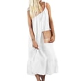 thumbnail image 1 of TWZH Women Solid Color Ruffle Sling Spaghetti Strap Maxi Dress, 1 of 2