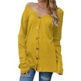 thumbnail image 1 of TWZH Women Solid Color Single-Breasted Waffle Long Sleeves Cardigan Knitwear Tops, 1 of 6
