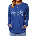 thumbnail image 1 of TWZH Women Sorry I'm Late I Saw A Dog Letter Print Long Sleeve Pockets Top, 1 of 2