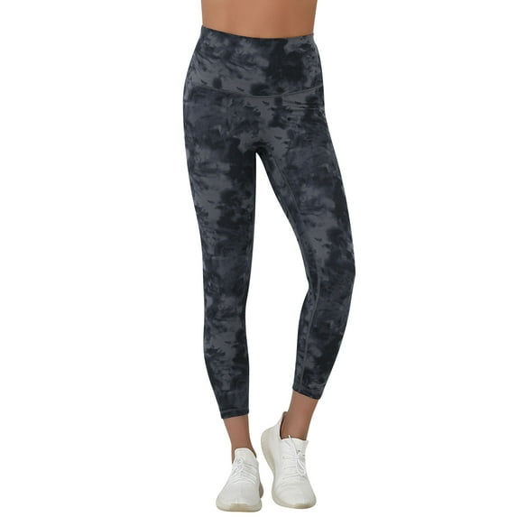 TWZH Women Tie-Dye Print High Waist Hip Lifting Leggings Yoga Pants