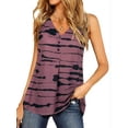 thumbnail image 1 of TWZH Women Tie-dyed Striped Sleeveless V Neck Botton Up Summer Tank Top, 1 of 2