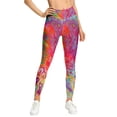 thumbnail image 1 of TWZH Women Vibrant Tie-Dyed 3D Print High Waist Tummy Control Workout Legging, 1 of 5