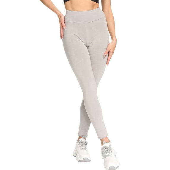 TWZH Women Wavy Line High Waist Hip Lifty Tummy Control Solid Leggings