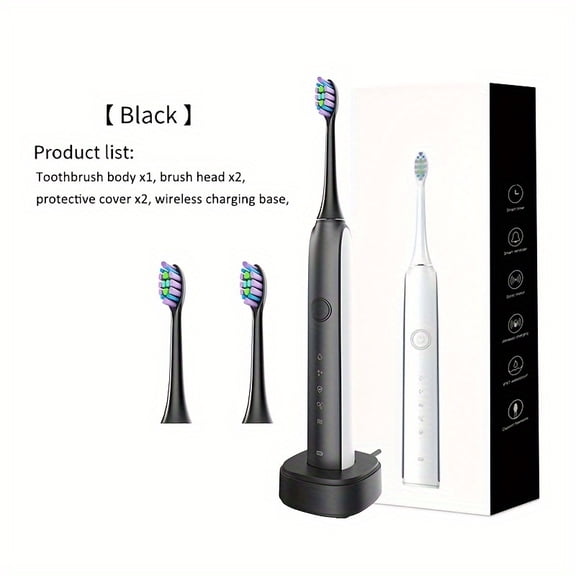 TWireless Charging Seat Smart Waterproof Portable Electric Toothbrush/electric Waterproof Soft Bristle Toothbrush/body Waterproof Multi-gear Selection/type-c Long Life Electric Toothbrush