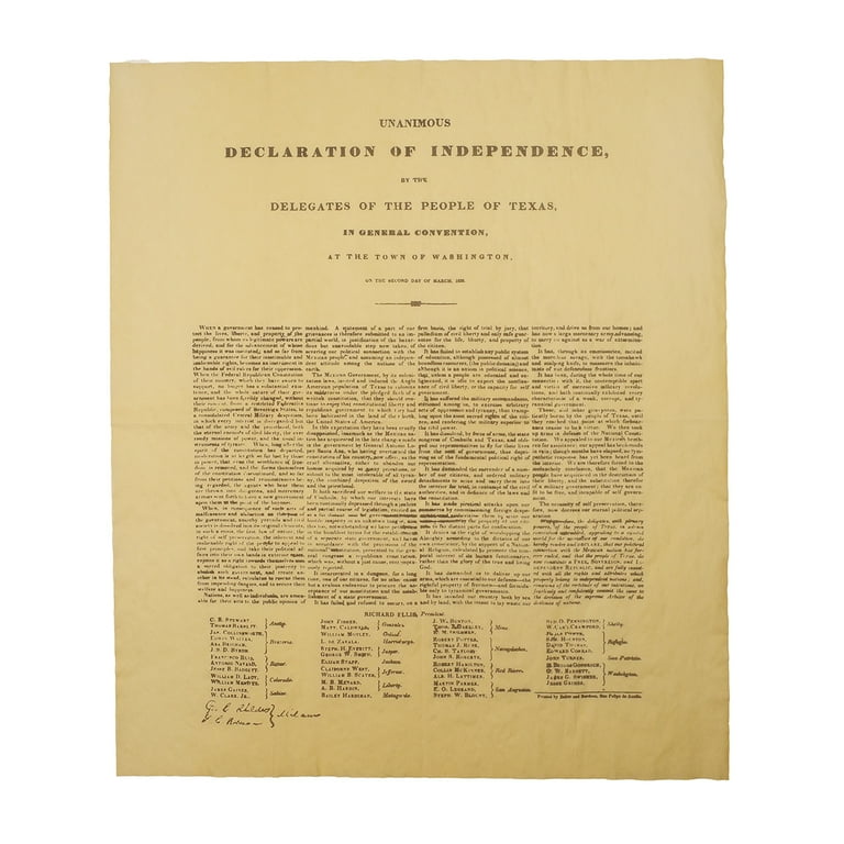 Republic of Texas Declaration Set Parchment Paper Poster TX Home Decor Wall Art Republic of Texas Declaration Set Parchment Paper Poster TX Home Decor Wall Art