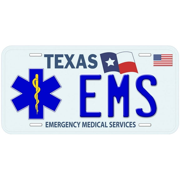 TX EMS Novelty Car Auto License Plate