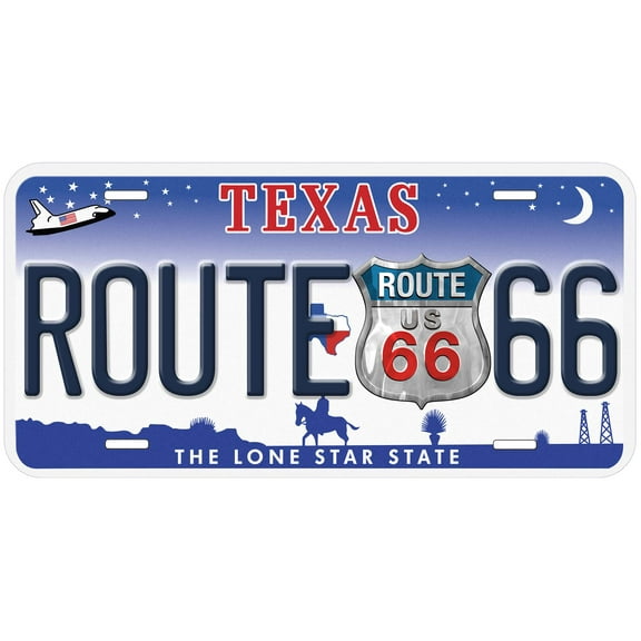 TX Route 66 Novelty Car Auto License Plate