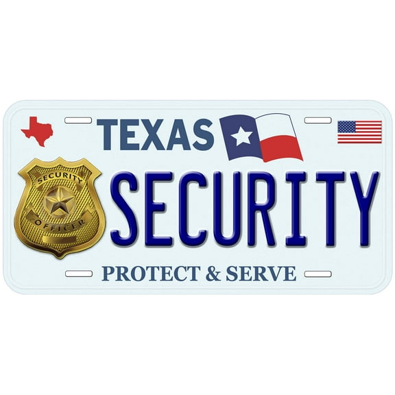 TX Security Novelty Car Auto License Plate