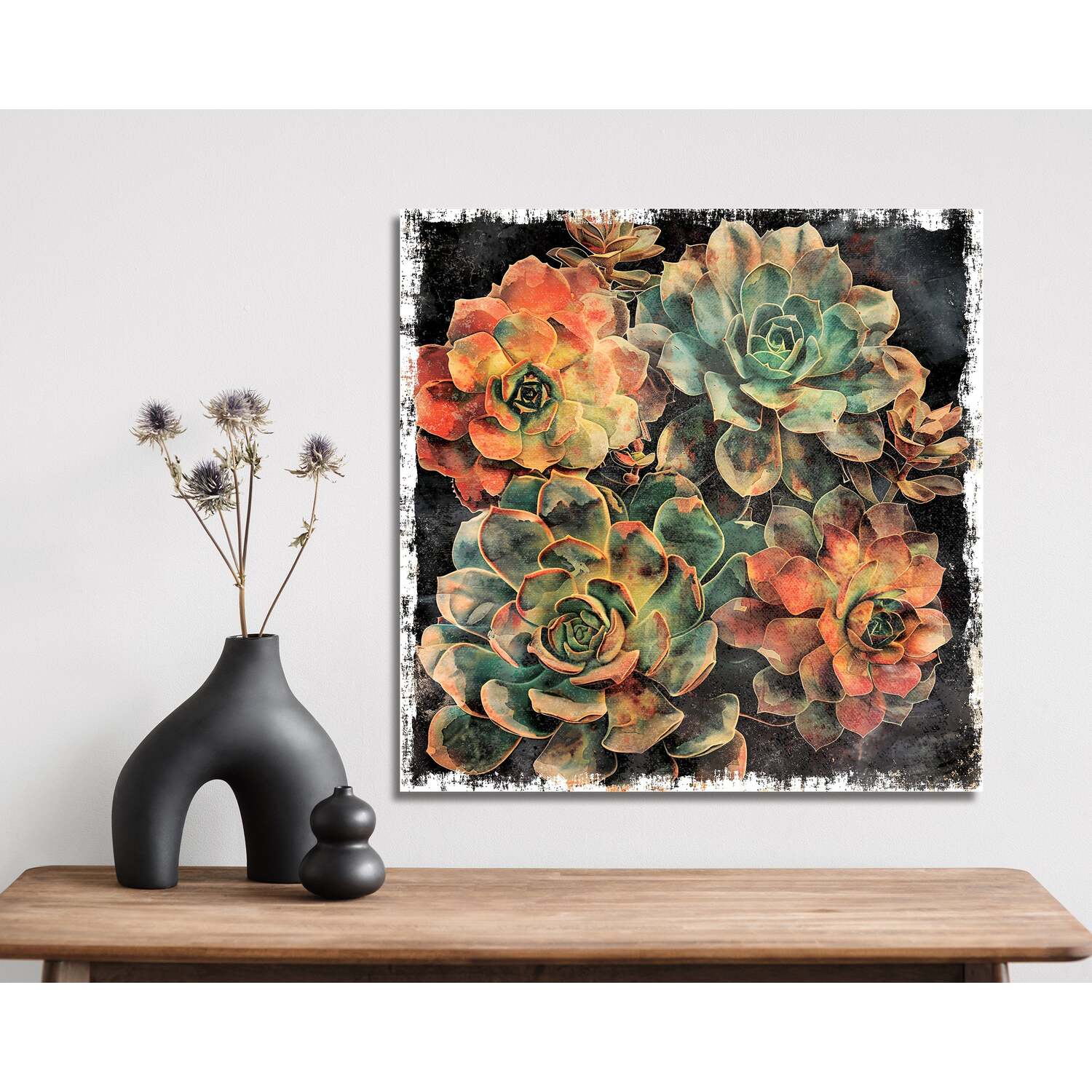 12in Spring Canvas Sign with Succulent Design | Spring Wall Decor ...