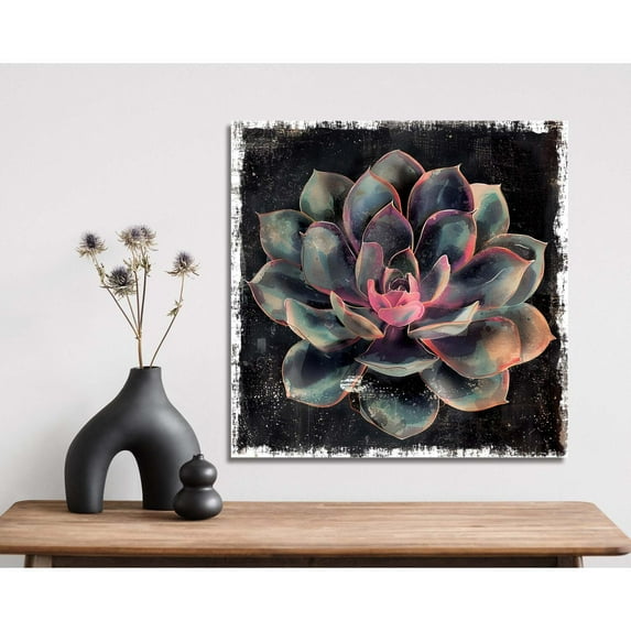 TX USA 12in Spring Canvas Sign with Succulent Design Spring Wall Decor, Rustic Farmhouse Decor, Canvas Print Home Decor