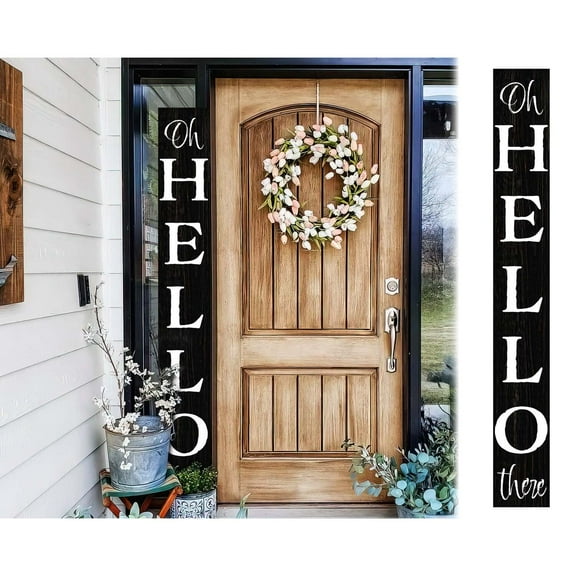 TX USA 72in 'Oh Hello There' Welcome Porch Sign - Ideal Housewarming Gift for Families and Guests, Perfect Everyday Porch Decor
