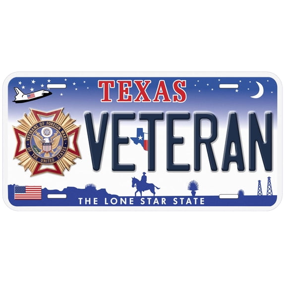 TX Veteran Novelty Car Auto License Plate