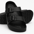 thumbnail image 1 of MAKLY SHOES Women's Sandals with Arch Support, Footbed, Medium Width, Low Heel, Round Toe, Black, Size 10, 1 of 5