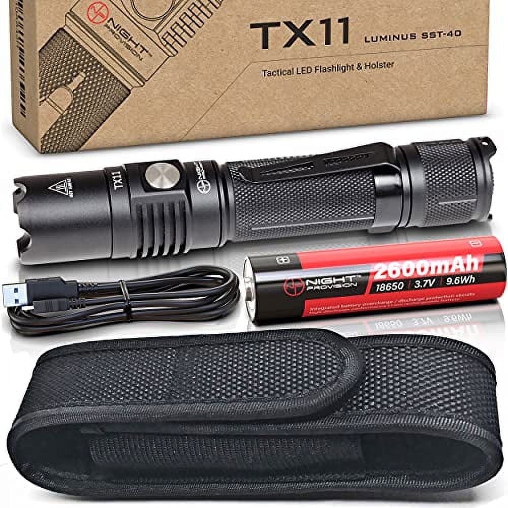 TX11-U Flashlight & Belt USB Rechargeable 1600 Lumens LED